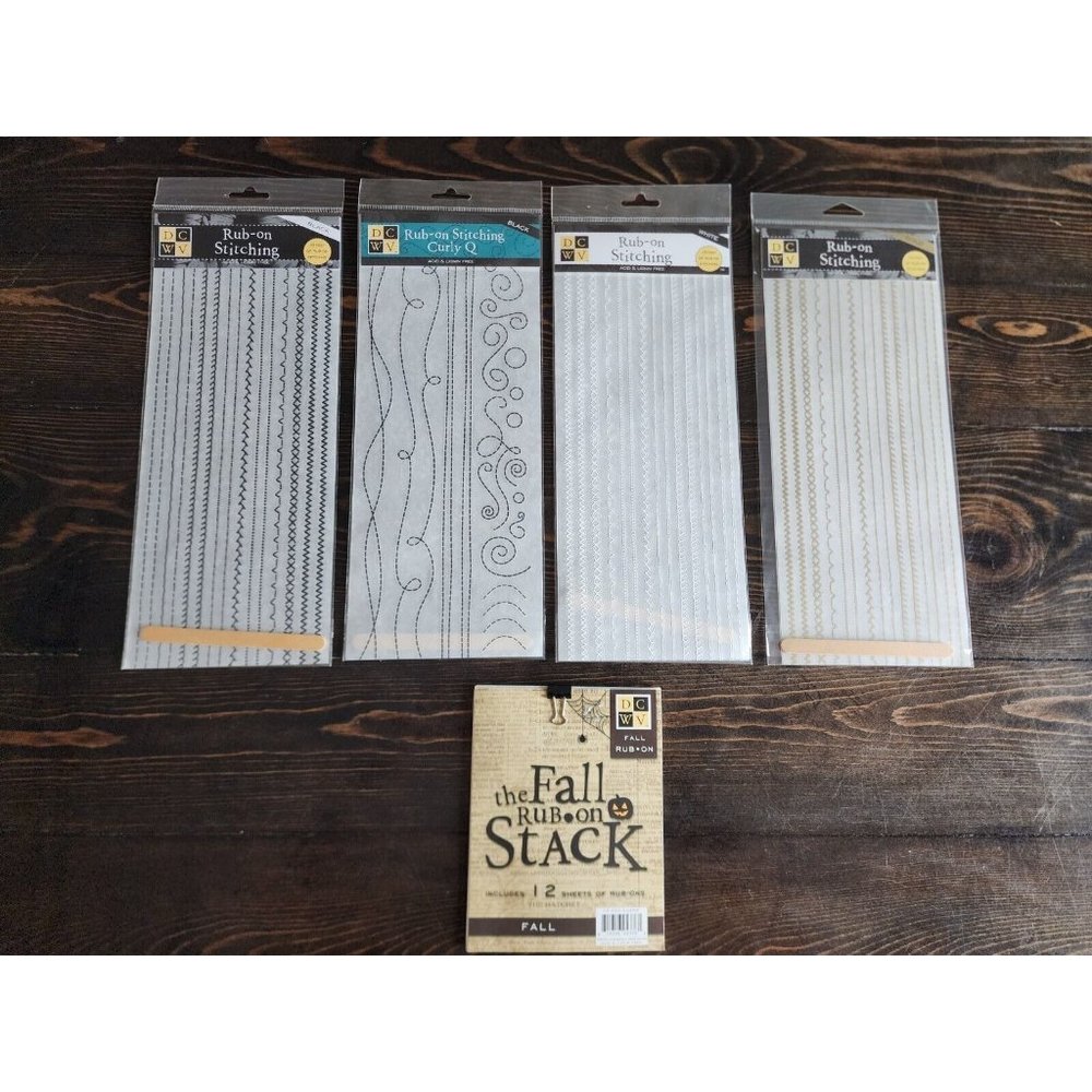 DCWV Rub-Ons Transfers - Large Decorative Border Stitching LOT - RETIRED NEW 27